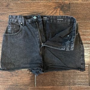 Cotton On Black Denim High Rise Mom Shorts - image 1